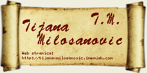 Tijana Milošanović vizit kartica